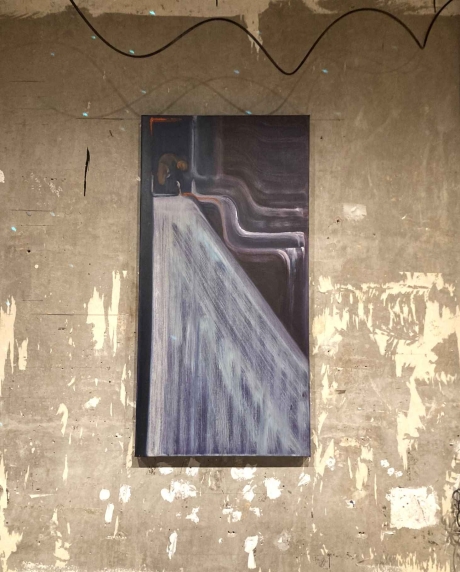 oil painting- Blue Hockey-Martin